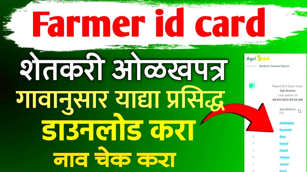 खुशखबर; सरकार करून फार्मर आयडी कार्ड यादी जाहीर; आपले नाव चेक करा; Farmer ID card list