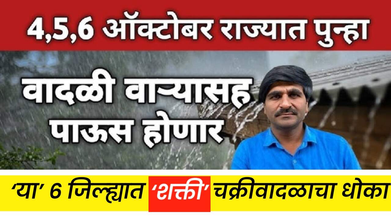 तात्काळ सूचना: 'शक्ती' चक्रीवादळाचा मोठा धोका! ‘या’ ६ जिल्ह्यांसाठी IMD चा अलर्ट; Maharashtra Rain IMD